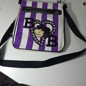 Betty Boop Purple and White Crossbody Bag
